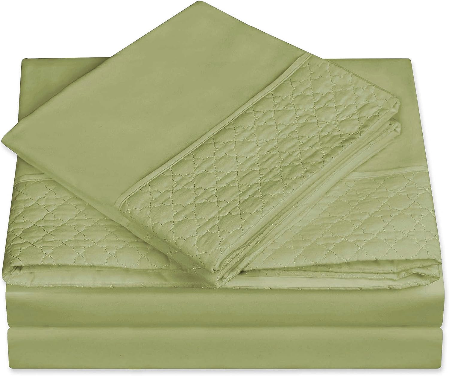 Elegant Comfort Luxury Best, Soft Coziest 4-Piece Bed Sheet Set! 1500 Premier Hotel Quality | Quilted Design on Flat Sheet and Pillowcases | Wrinkle Free, 100%, Full, Gray