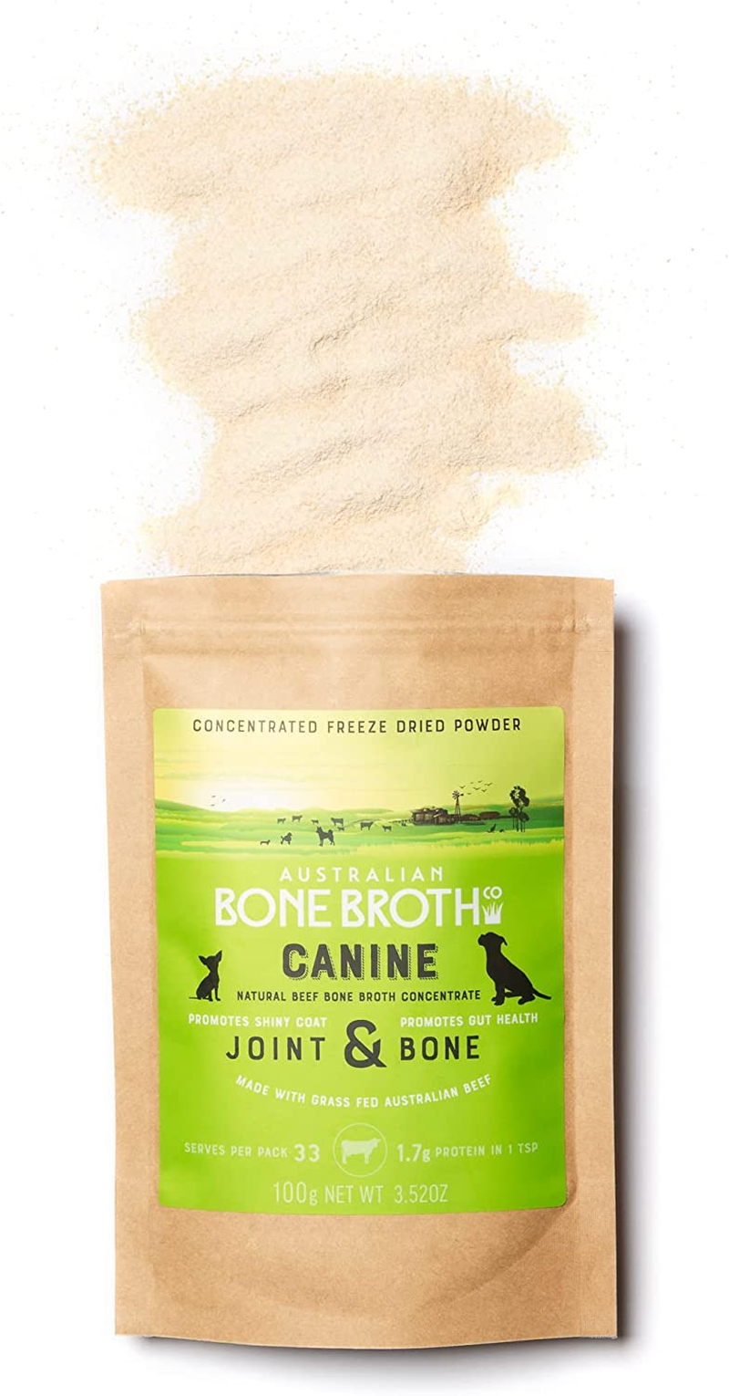 Pet Beef Bone Broth Powder - Protein, Amino Acid Profile. Improve Gut, Joint and Bone Health. Helps Maintain Muscle and Immunity, 100 Grams image number 1
