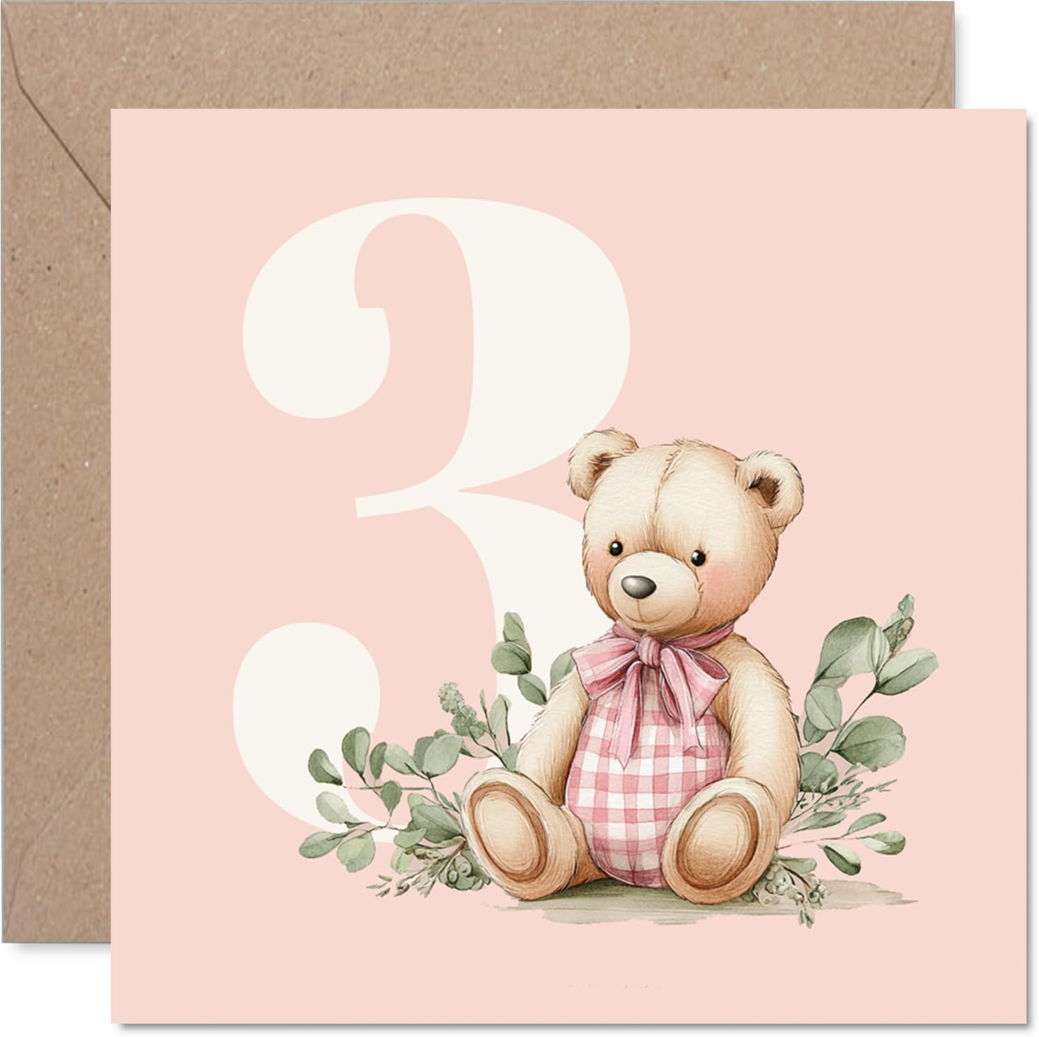 1St Birthday Cards for Girls - Number Bears - Happy Birthday Card for 1 Year Old Girl Sister Niece Daughter Step Daughter, 145Mm Bday Greeting Cards