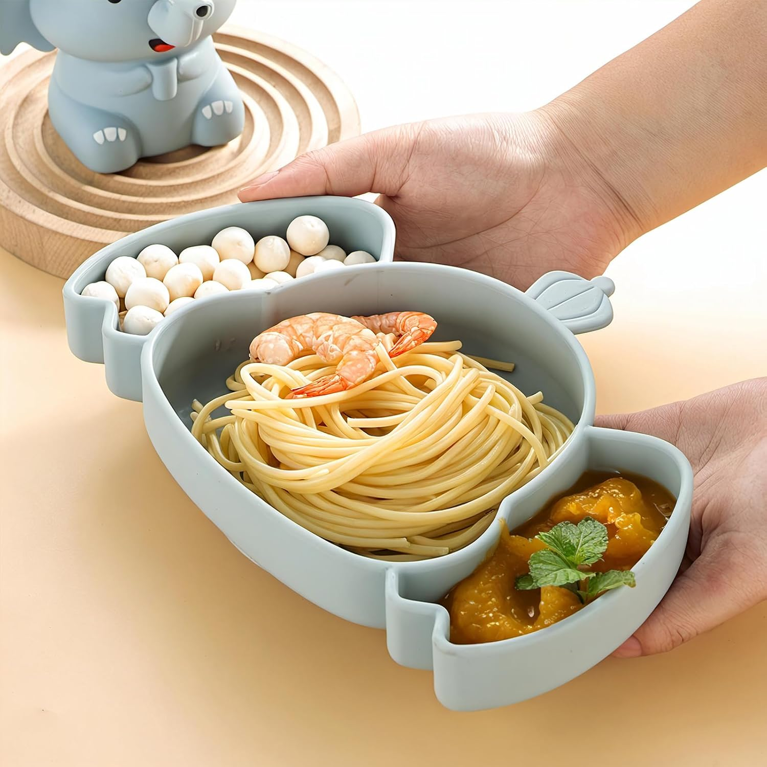 Silicone Baby Feeding Set 7PC Baby Led Weaning Supplies Self Feeding Utensils Divided Suction Dining Plate Bibs Cute Heat-Resistant Design Sippy Cup 304 Stain Steel Spoons Forks Toddler Utensil Set image number 4