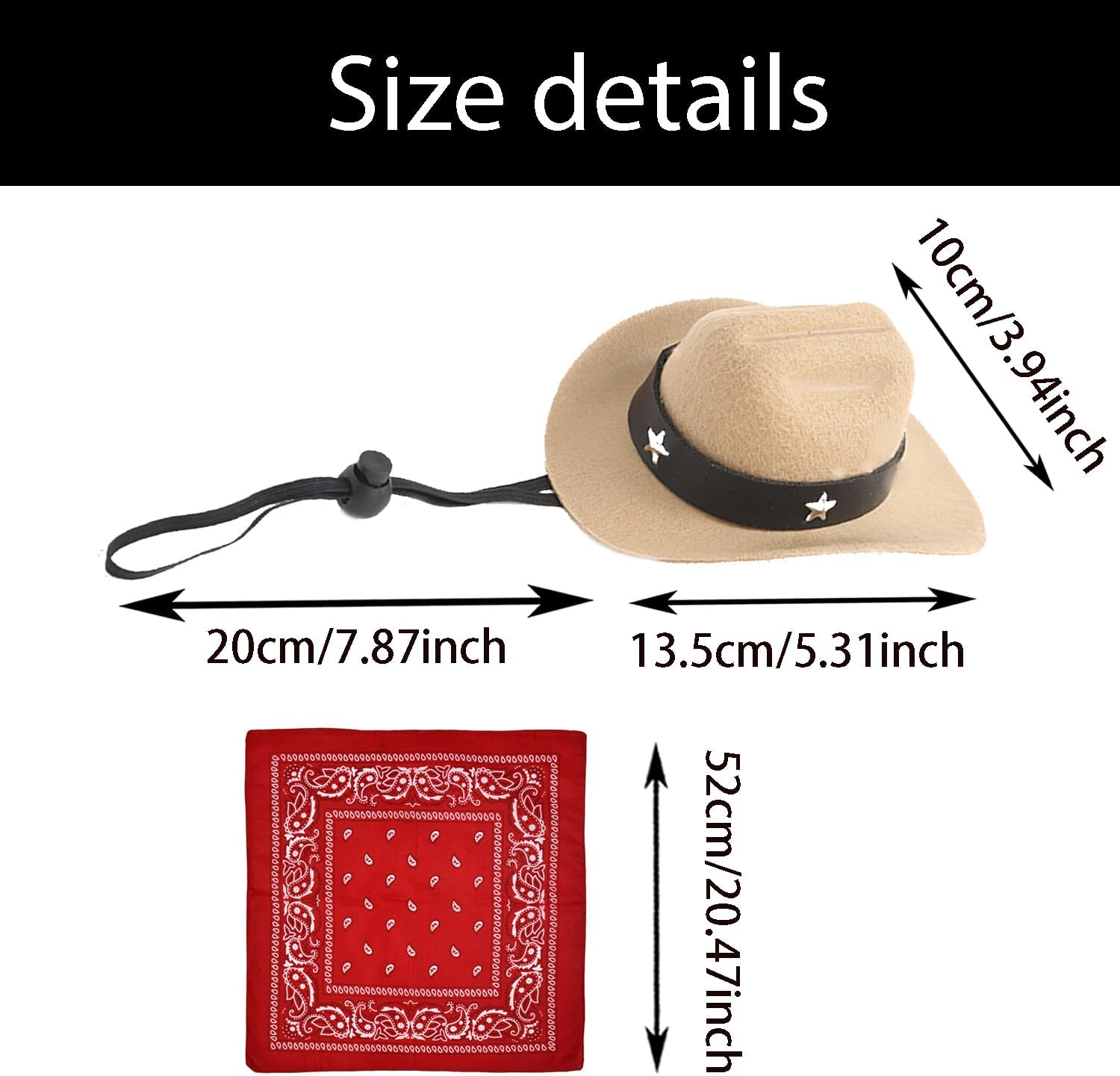 2 Pices Dog Cowboy Hat, Pet Dogs Cowboy Costume Hats, Pet Party Cowboy Hat, Western Dog Cowboy Hat, for Puppy Kitten, Pet Party Festival and Daily Wearing Decoration image number 5