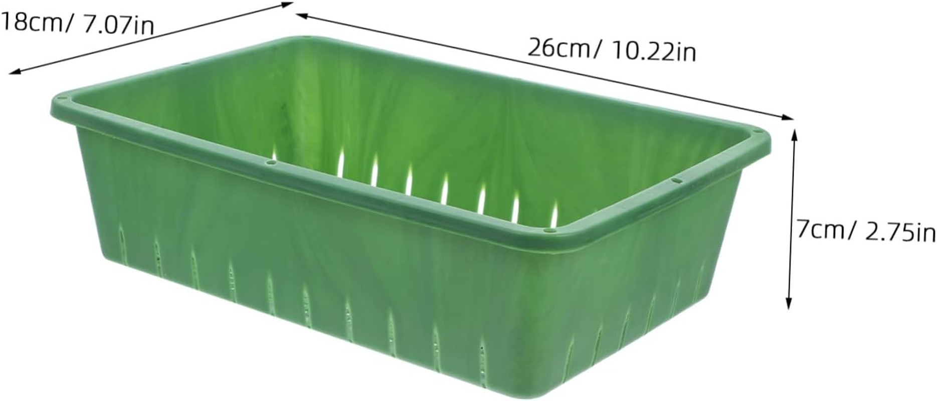PAMINGONO Seedling Tray Plant Starter Propagation Tray for Gardening Indoor and Outdoor Use Small Green Plastic 26X18X7Cm 2Pcs Germination and Growing Container for Succulents and Seedlings