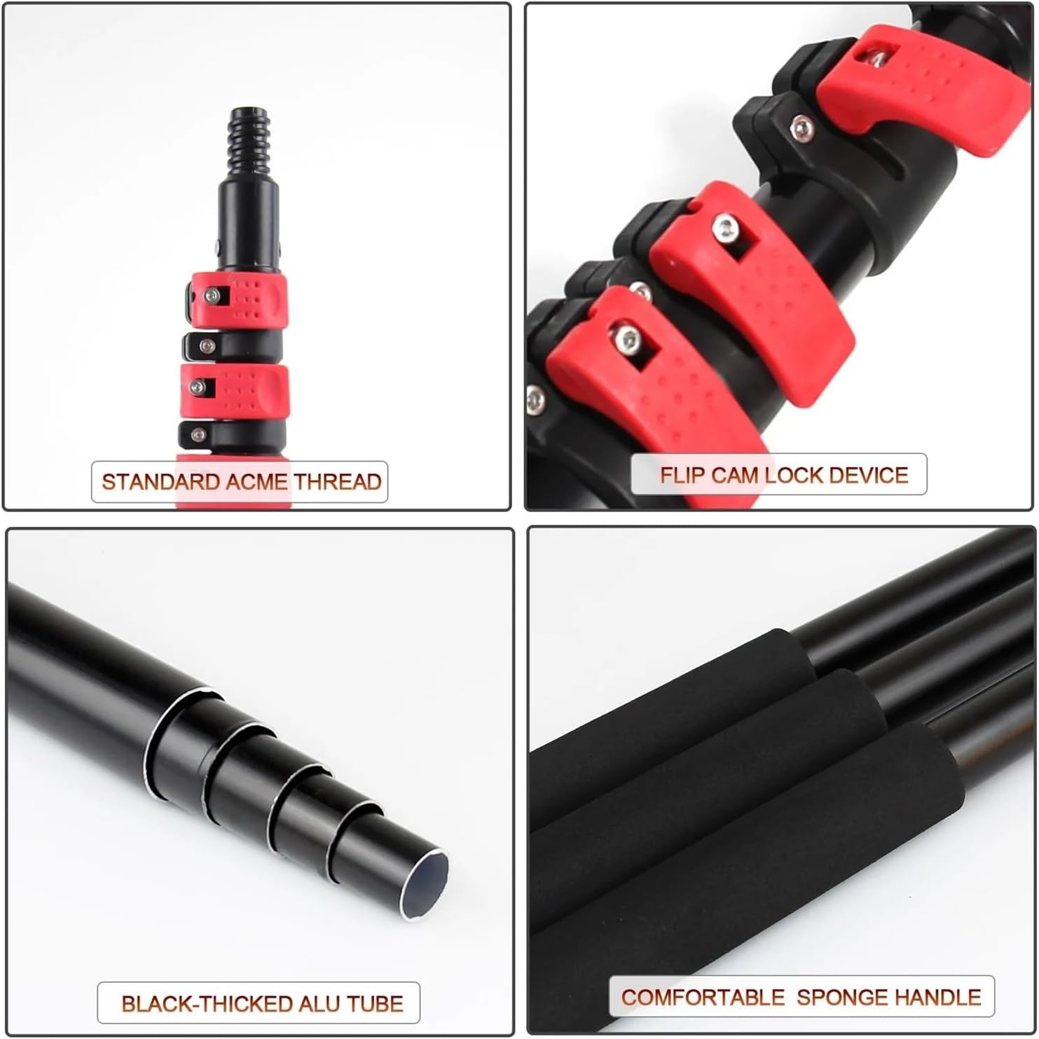 40 Ft Heavy Duty High Reach Extension Window Cleaning Pole Telescopic Extendable Paint Roller Handle Garden/Picking 40 Ft Heavy Pole image number 5