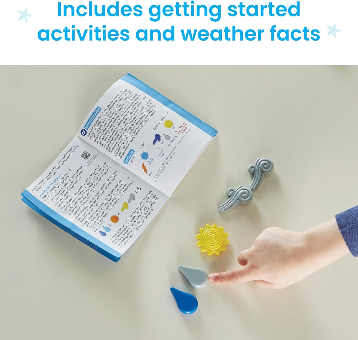 Hand2Mind Explore the Weather Counters, Weather Toys, Meteorology for Kids, Math Counters for Kids, Color Sorting Toys, Counting Manipulatives, Montessori Math Materials, Preschool Science Toys