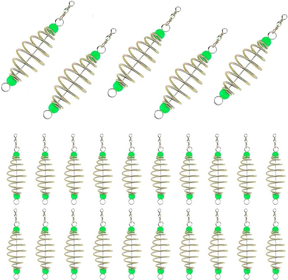 25PCS Fishing Feeder Bait Cage,Olive Shape Spring Fishing Bait Cage Holder Fishing Accessories Lure Feeder Carp Lure Fish with Pendant Bead image number 6