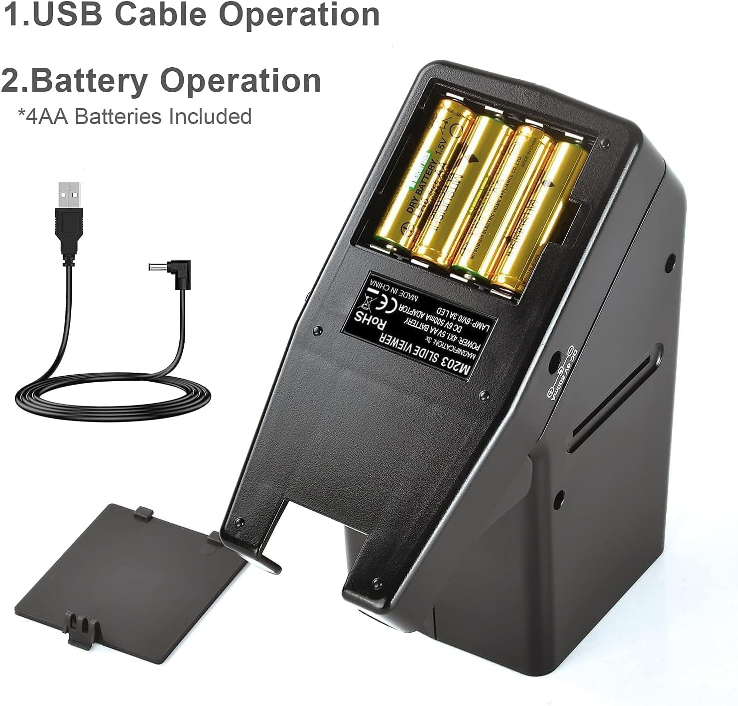 35Mm Slide Viewer, 3X Magnification, USB Powered/Battery Operation-For 35Mm Slides & Positive Film Negatives (4AA Batteries Included) image number 6