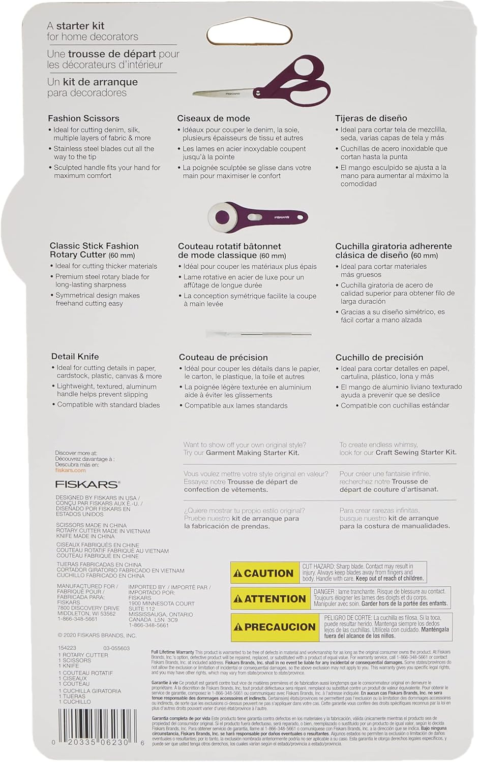 Fiskars Crafts Fiskars Home D&eacute;cor Sewing Starter Kit (3Pc), Purple 3 Count image number 2