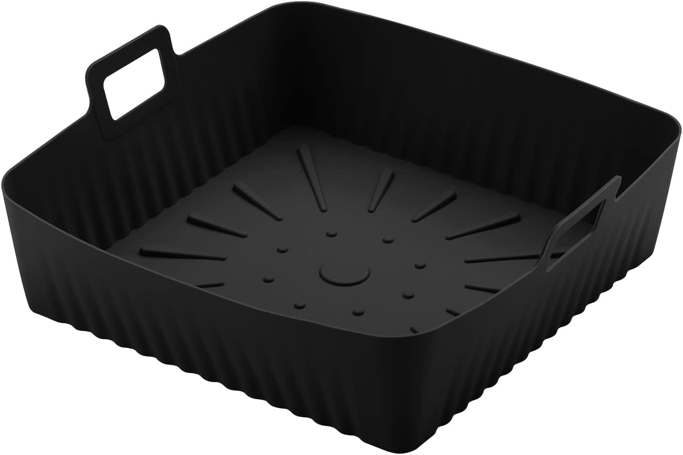 2 PCS Square Silicone Air Fryer Liners - 9 Inch Reusable Air Fryer Pot - Air Fryer Accessories - Air Fryer Inserts for 6 to 9 QT Oven Microwave Accessories image number 1