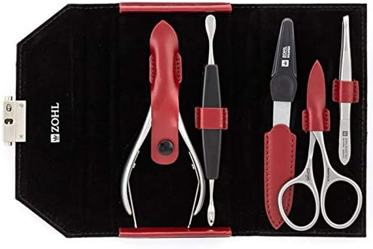 ZOHL Solingen Classic Ladies Manicure Set Sharptec with German Cuticle Clippers in Red Leather Case (GRA-M30) image number 3