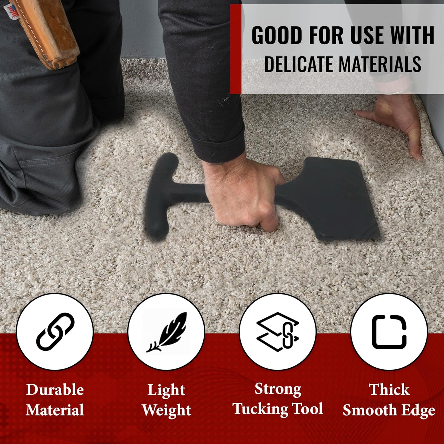 Zimpty ZY396 Wide Carpet Stair Tool (1PC Carpet Tucking Hand-Held Tucker Tool Plastic) image number 3