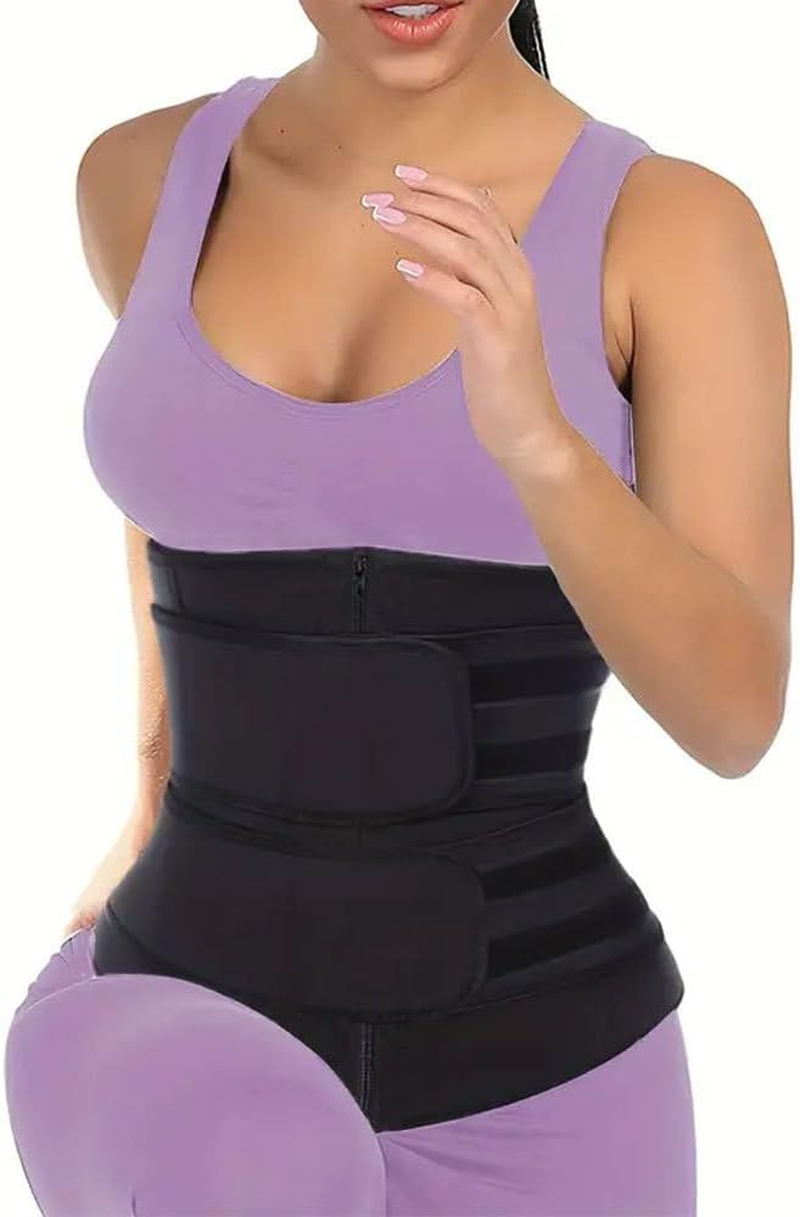 Waist Trainer Sauna Corset Sweat Belt for Women, Compression Girdle, Cincher Band, Workout Fitness Back Support image number 4