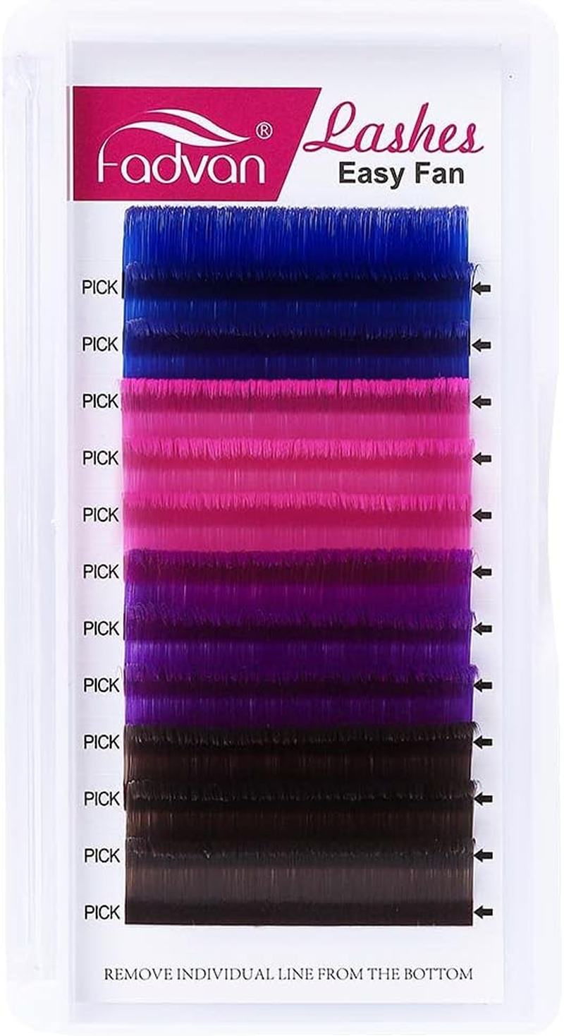 FADVAN Volume Lash Extensions Brown Easy Fan Volume Lashes .07 Rapid Blooming 15-20Mm Mixed Tray Eyelash Extensions C D Curl Flowering Lash Extensions by (Brown 0.07-C, 15-20Mm)