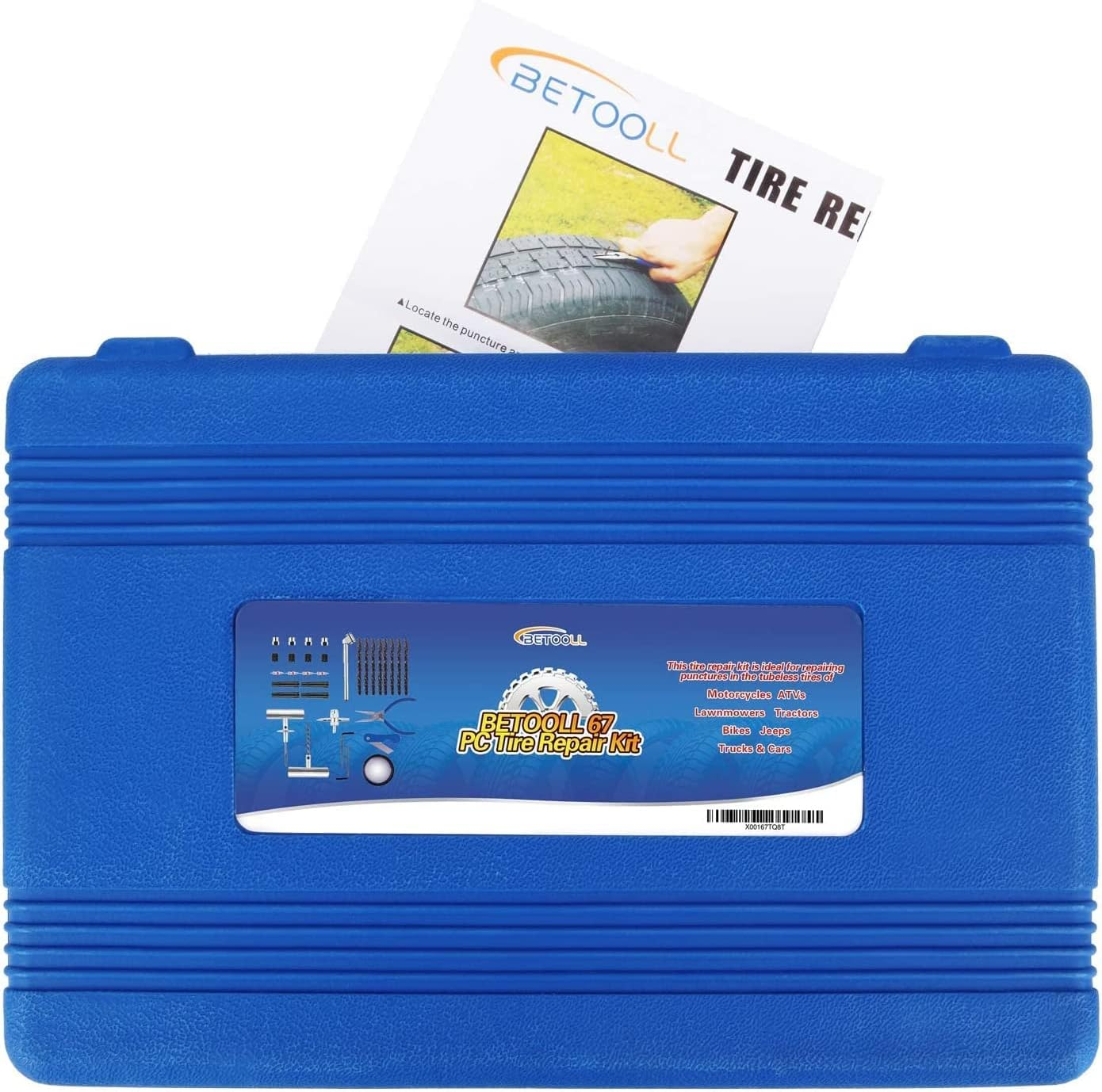 Heavy Duty Tire Repair Kit - 67Pc Set for Motorcycle, ATV, Jeep, Truck, Tractor Flat Tire Puncture Repair image number 3