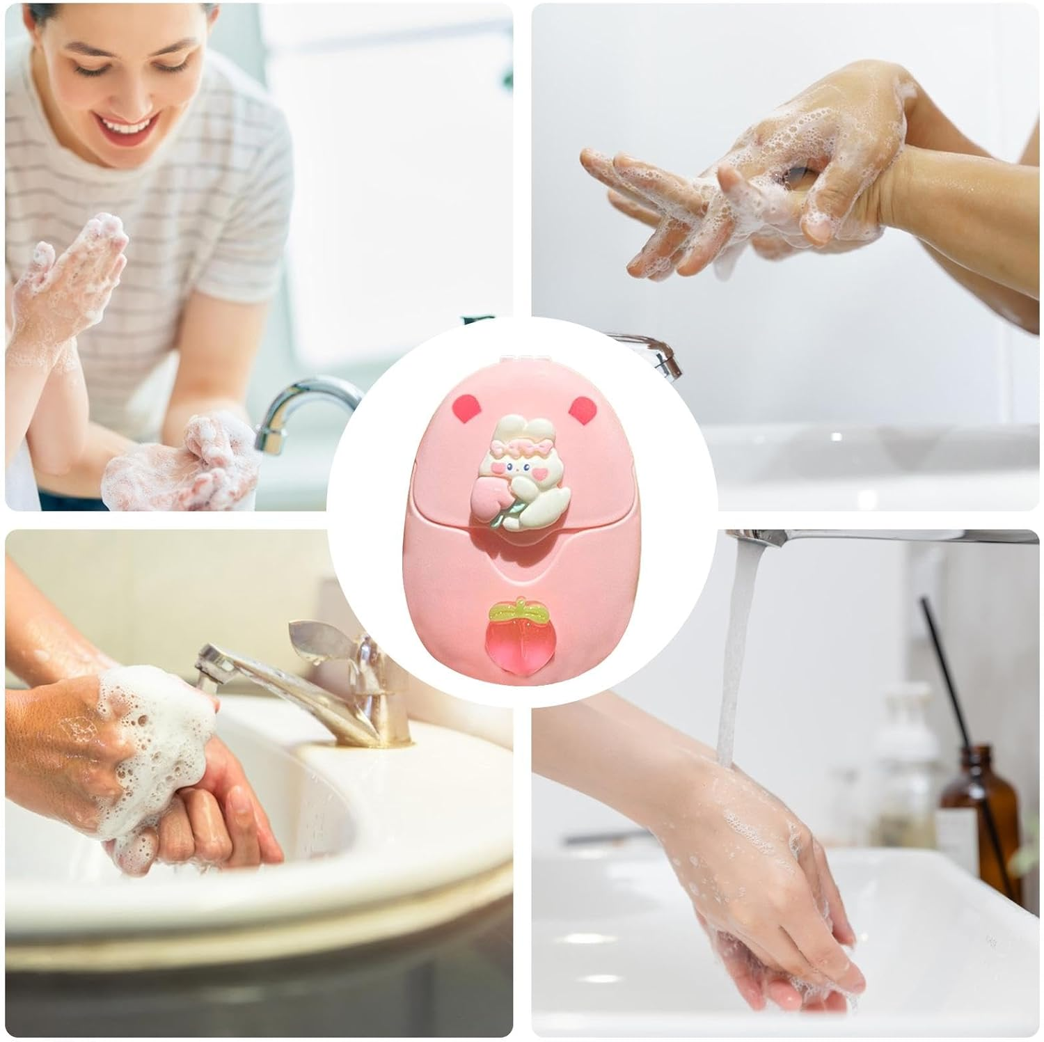 Iouyjiu Soap Paper Sheets, Travel Soap Slices, Compact Handwashing Paper, Cartoon Design, 50 Pieces, Convenient for Picnics, Camping, or Outdoor Activities, 2.95 X 2.17 Inches image number 5