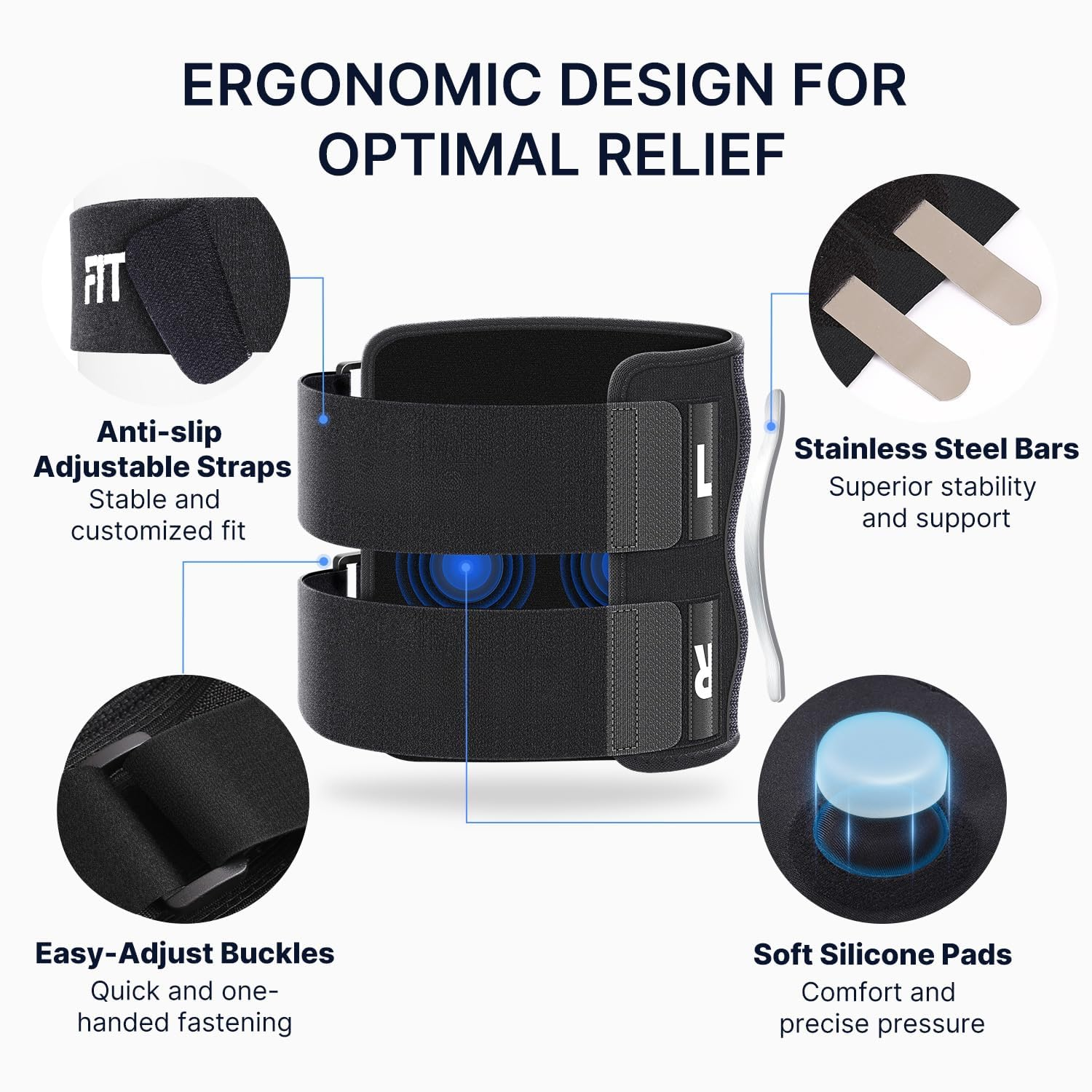 Sciatica Pain Relief Devices, Upgraded Sciatica Pain Relief Brace &ndash; Sciatic Nerve Brace with Dual Pressure Pads Targeted Compression for Maximum Relief - Unisex image number 2