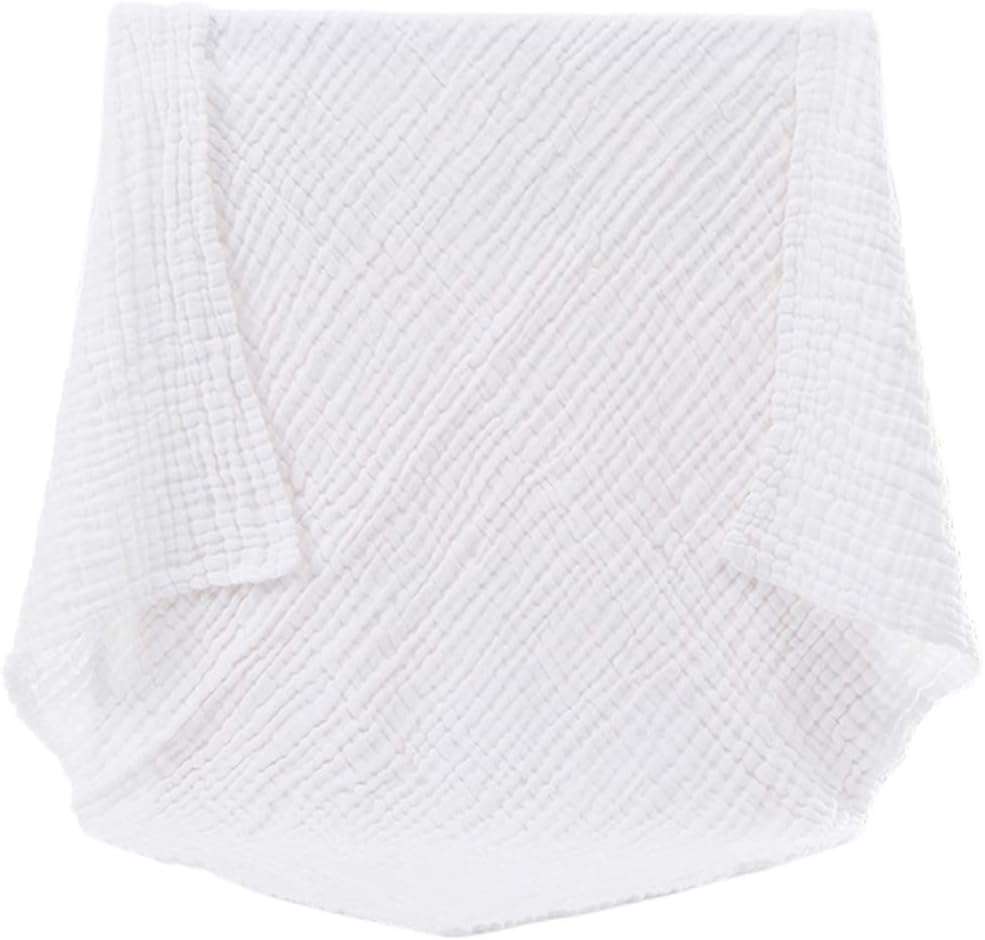 Aablexema Baby Muslin Bath Towels - Set of 2 Large Size 43X43 Inches Swaddle Blanket for Newborn Toddlers Boys Girls - Suitable for Baby'S Delicate Skin(White)