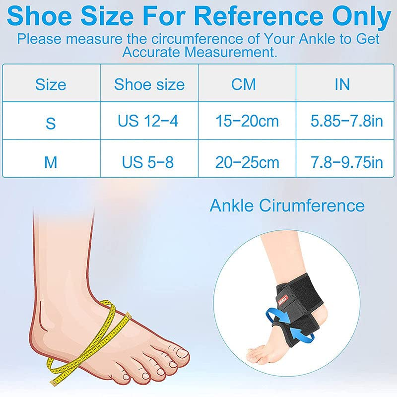 AIMALL 1 Pair Adjustable Kids Ankle Brace Wraps, Support Pads for Sports, Sizes S/M, Fits Shoe Sizes 12-3 (S) and 4-6 (M), Protective Sport Guard for Children - Black- Medium* 1 Pair image number 3