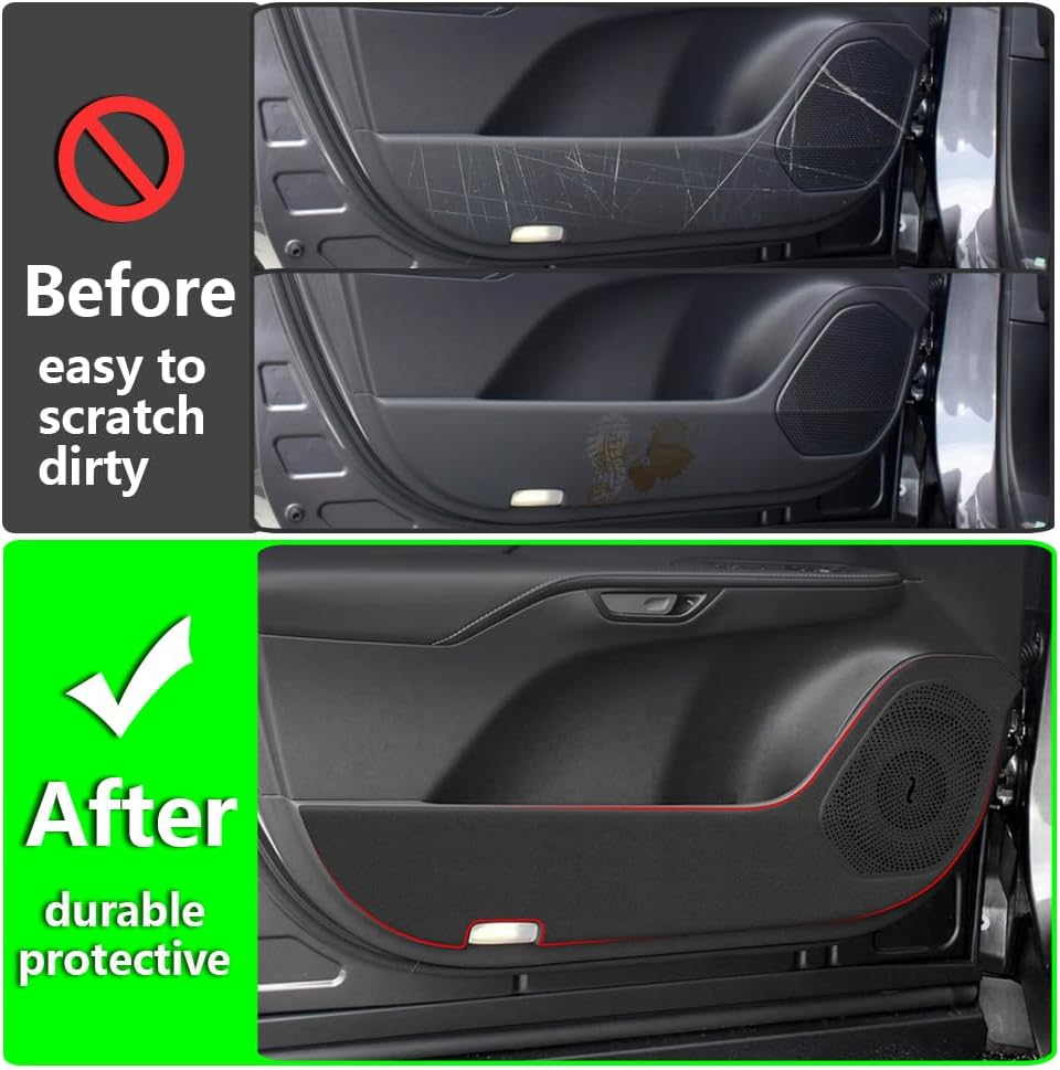 LUNQIN Car Door anti Kick Pad for 2023 2024 Lexus RX 350 350H 500H Accessories Protector Mat Dirty Collision Stickers Inner Decorative image number 4