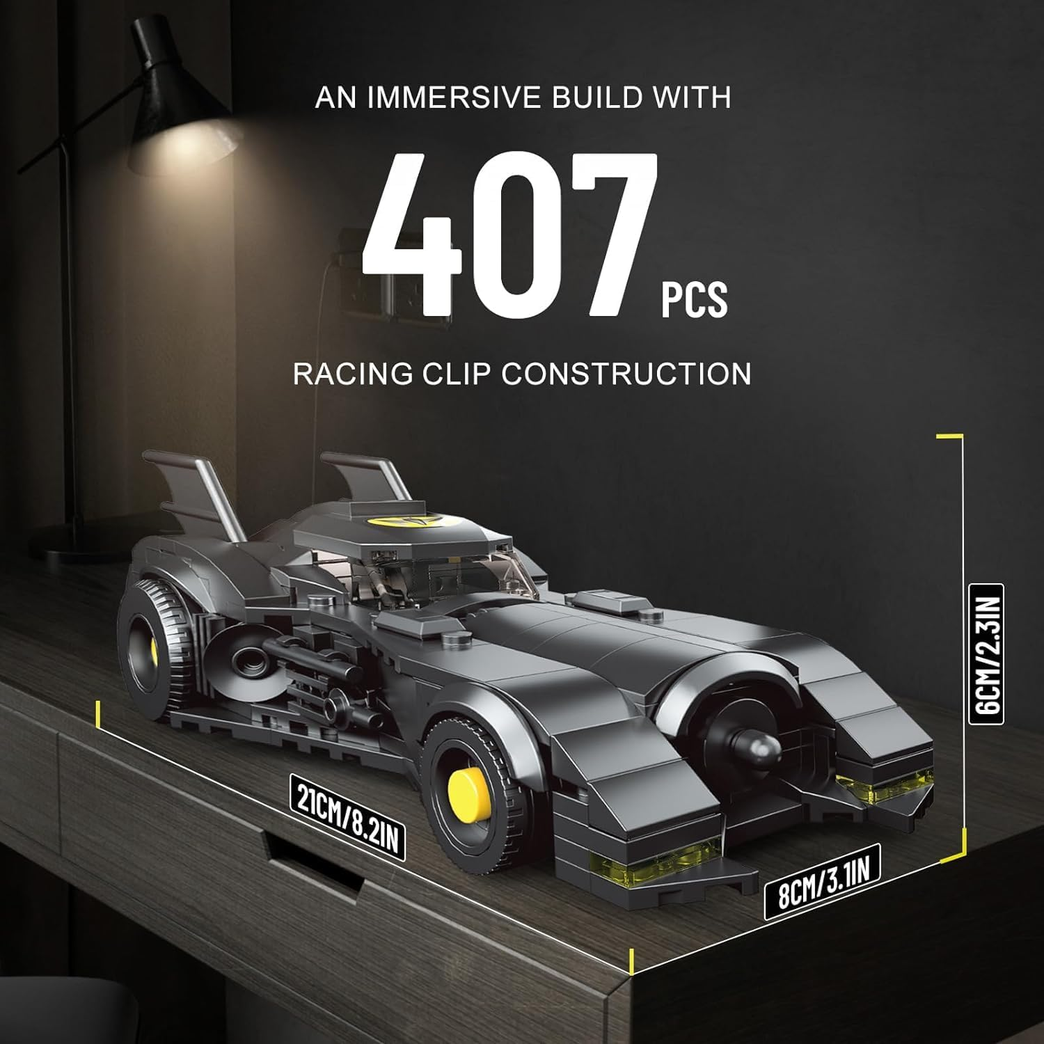 Mould King Batmobile Model Car Building Kit, 27018 Batman Car Building Blocks, STEM Vehicle Toy for Adults and Kids 8+, 409 PCS image number 5