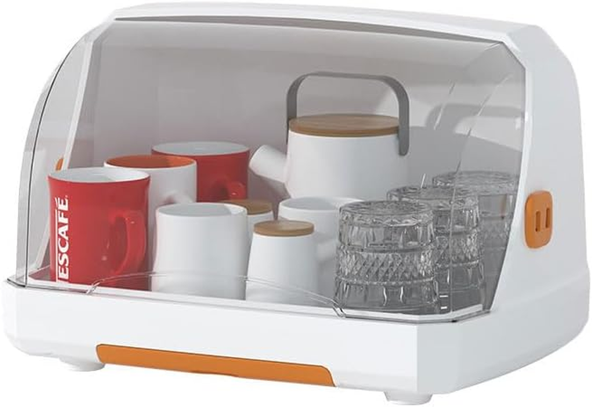 Bottle Drying Rack with Lid, Kitchen Dishes Drain Storage, Nursing Bottle Storage Holder, Dustproof Kitchen Cabinet Organizer, Dust-Proof Baby Cup Storage Box with Removable Drip Tray image number 1