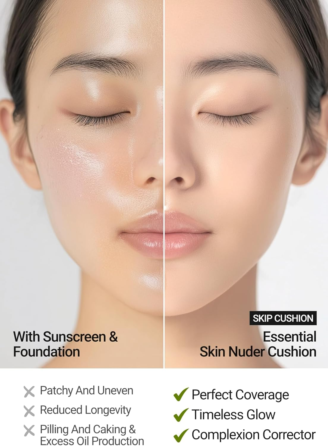 [JUNGSAEMMOOL OFFICIAL] Essential Skin Nuder Cushion (Light) | Refill Not Included | Natural Finish | Buildable Coverage | Korean Makeup Artist Brand | Cream Foundation image number 1