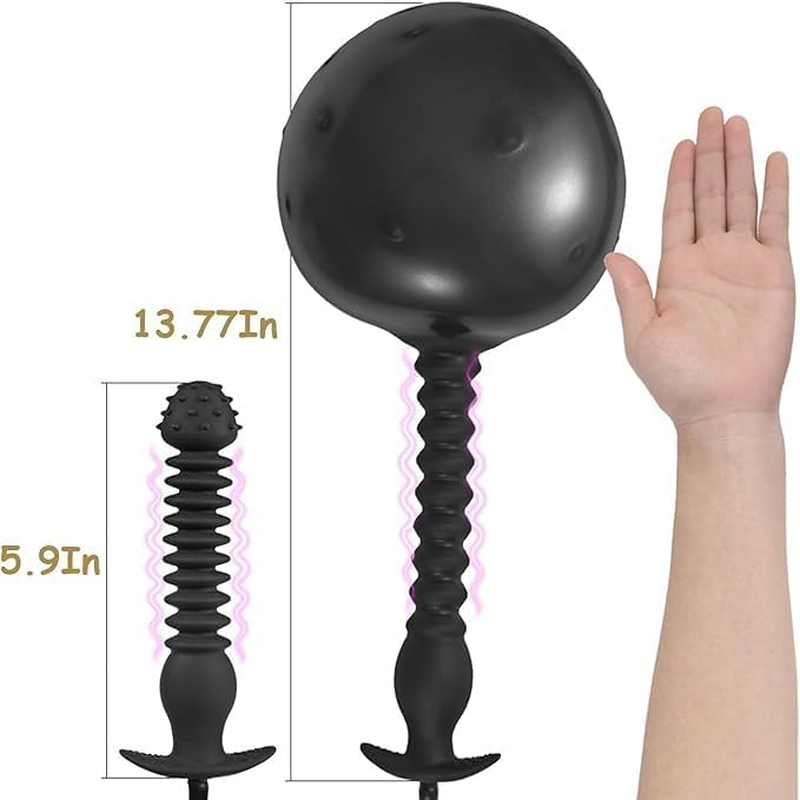 Inflatable Butt Plug Soft Silicone Expand Inflatable Anal Plug Soft Inflatable Butt Plug with Quick Release Valve Stretch Oversized Enema Training Butt Plugs Sex Toy for W Omen Men Couples Pleasure image number 1