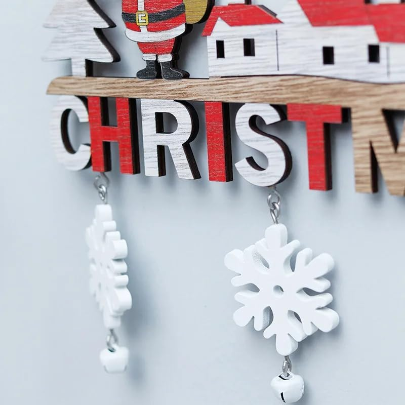 Dorischen Wooden Christmas Door Hanging Oranments Wall Xmas Decor Merry Christmas Tree Decor for Home Happy New Year Naviidad Door Pendants image number 4
