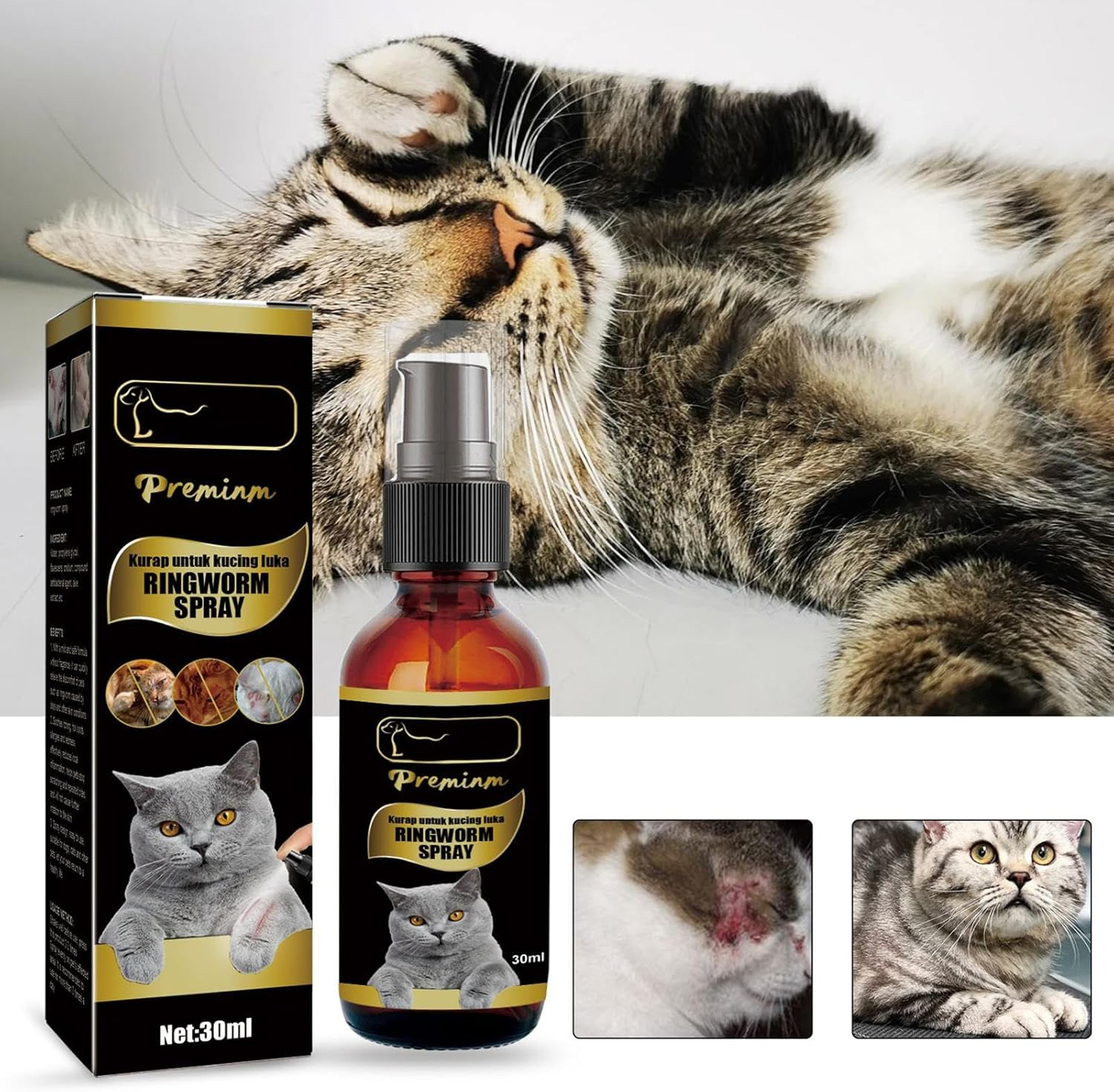 Pet Itch Relief Spray - Natural Anti-Itching Ringworm Spray - Safe Non-Irritating Pleasant Smell Pet Care Spray for Cats, Birds, Hamsters, Dogs Maijia image number 2