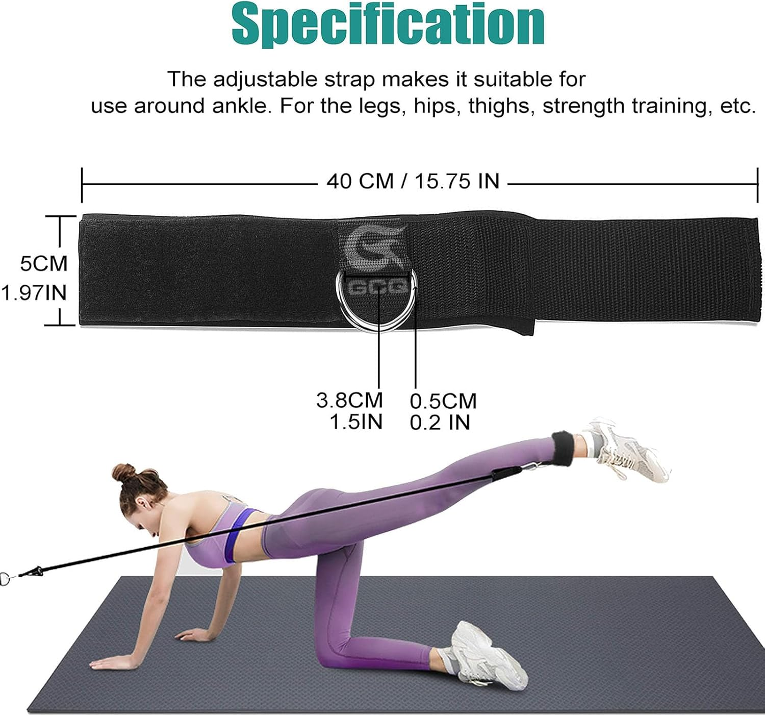 2 Packs Fitness Ankle Straps Ankle Workout Strap Exercise Adjustable Neoprene Padded D Ring Exercises Belt Band for Gym Machines Cable Machines Leg Extensions, Abs and Glute Exercises