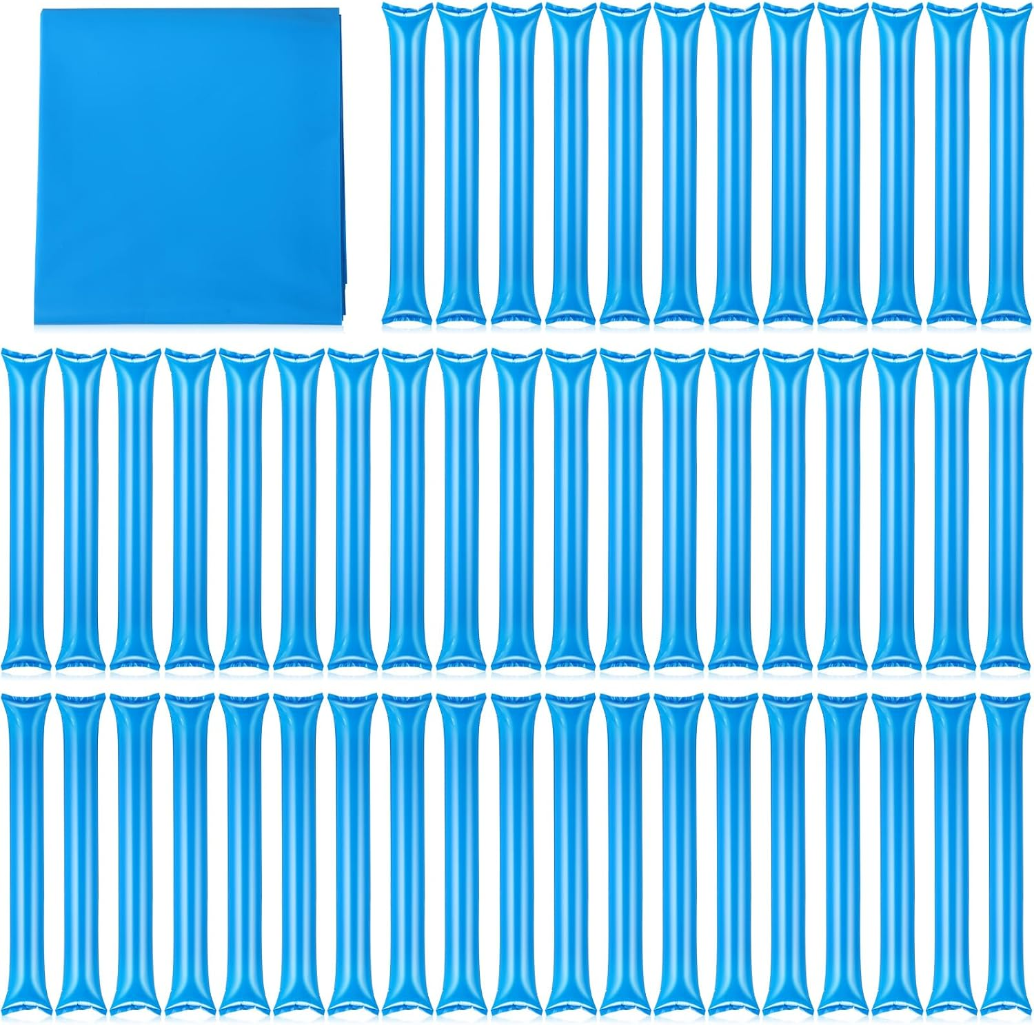 ZCYSRLQIN 50 Pcs Thunder Sticks Thicken Sporting Cheerleading Team Boom Sticks Cheering Sticks Plastic Clapper Inflatable Noise Makers Sporting Cheers Basketball Football Events Dance Party (Yellow)