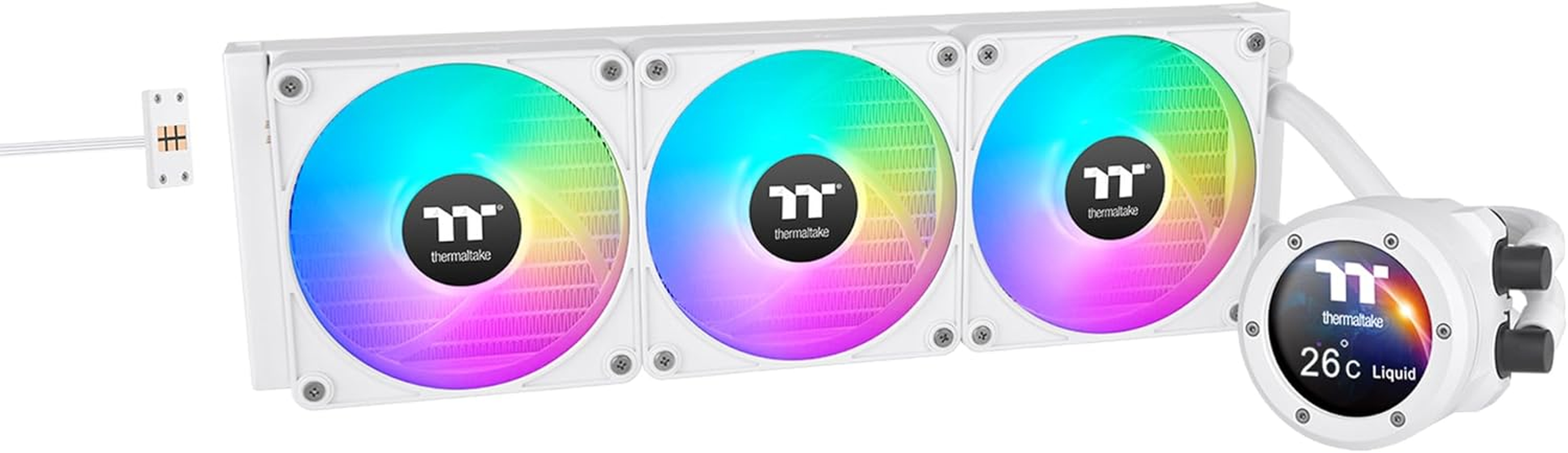 Thermaltake TH420 V2 Ultra EX ARGB Magnetic Connect with 2.1" LCD Display AIO Liquid CPU Cooler Snow Edition, CL-W428-PL14SW-A image number 1