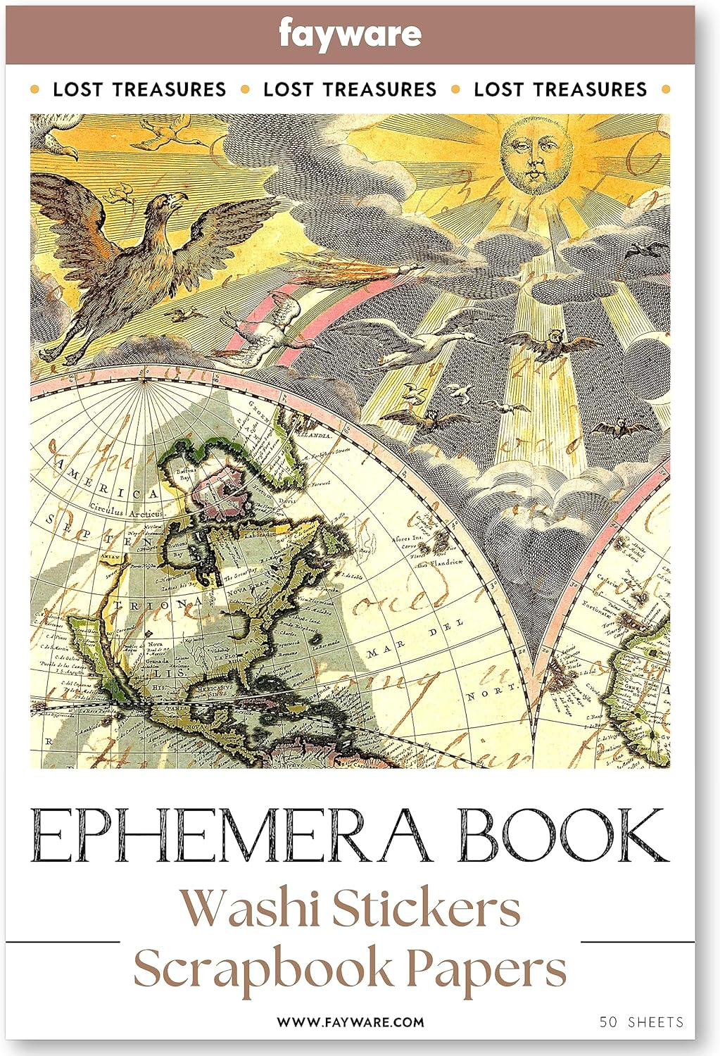 FAYWARE Washi Vintage Stickers for Scrapbooking - Vintage Ephemera for Junk Journals with 453 Botanical Stickers,20 Decoupage Papers. Aesthetic Sticker Book for Journaling Supplies,Art Bullet Journals