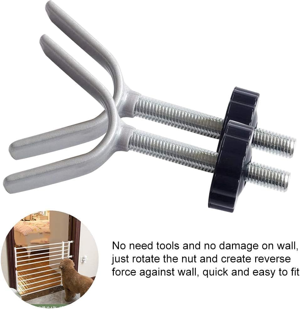 2Pcs Baby & Pet Safety Gate Banister Adapter, M10 (10Mm) Stair Banister Adapter, Extra Long Y Spindle Rods, White image number 4