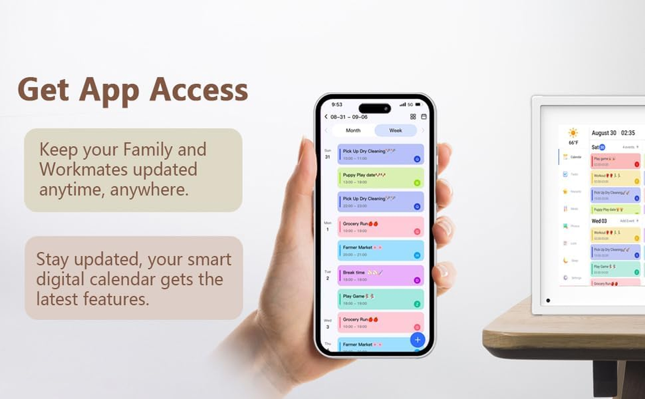 Digital Calendar 10.1Inch Smart Calendar & Full HD Chore Chart & Electronic Chart for Home, Smart WIFI Touchscreen Interactive Display for Family Schedules, Wall-Mounted (White, 10.1Inch) image number 5
