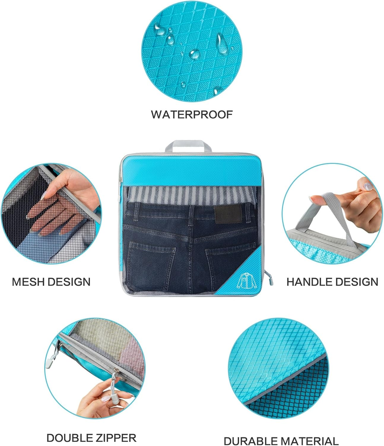 Compression Packing Cubes for Suitcases, Extensible Travel Packing Cubes, Mesh Luggage Suitcase Organizer Bags, Large Medium Small Slim Packing Cube, Travel Suitcase Accessories