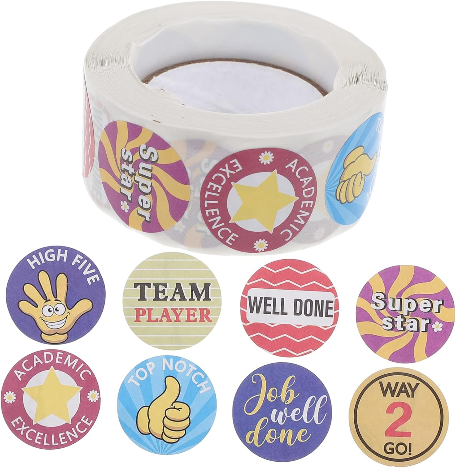 HAPINARY 1Roll Cartoon Reward Stickers for Boy Girl Self-Adhesive Motivational Stickers for Teachers and Students Fun Classroom Reward Labels Encouraging Stickers for School Activities