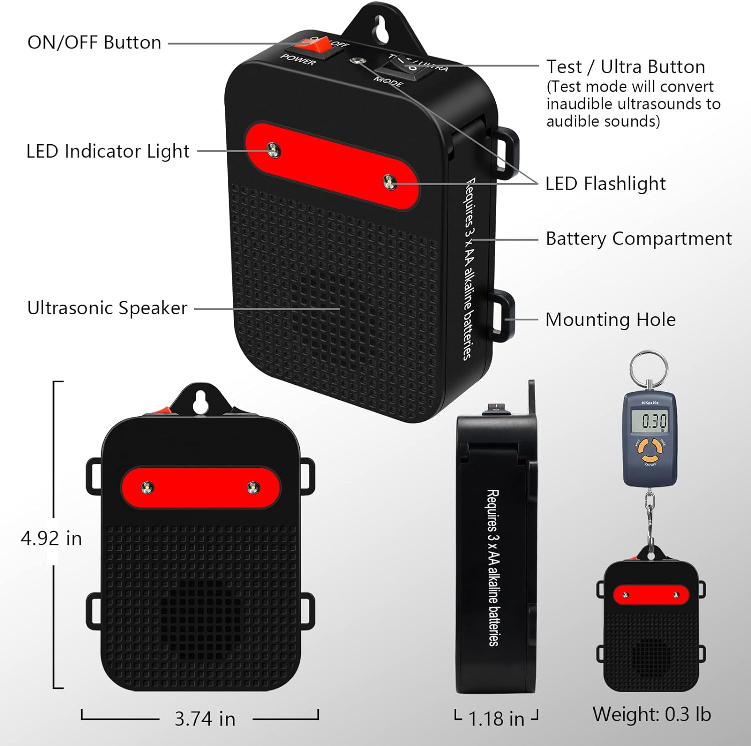 Angveirt under Hood Rodent Repeller Ultrasonic Mouse Repellent Battery Operated Pest Repeller Rat Mice Deterrent Rodent Repellent for Car Engine Garage RV Basement Attic 2 Pack Humane image number 4