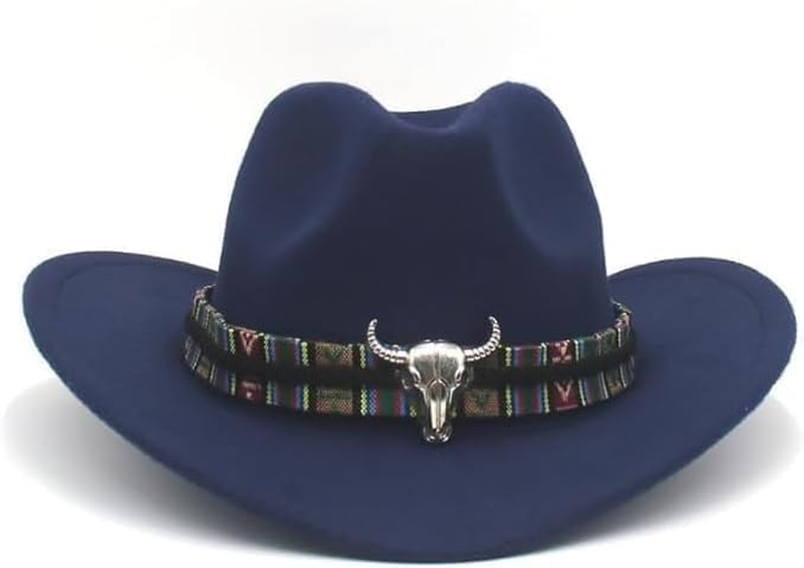 Wide Brim Men and Woman'S Western Outback Cowboy Hat with Metal Bull Head Khaki image number 1