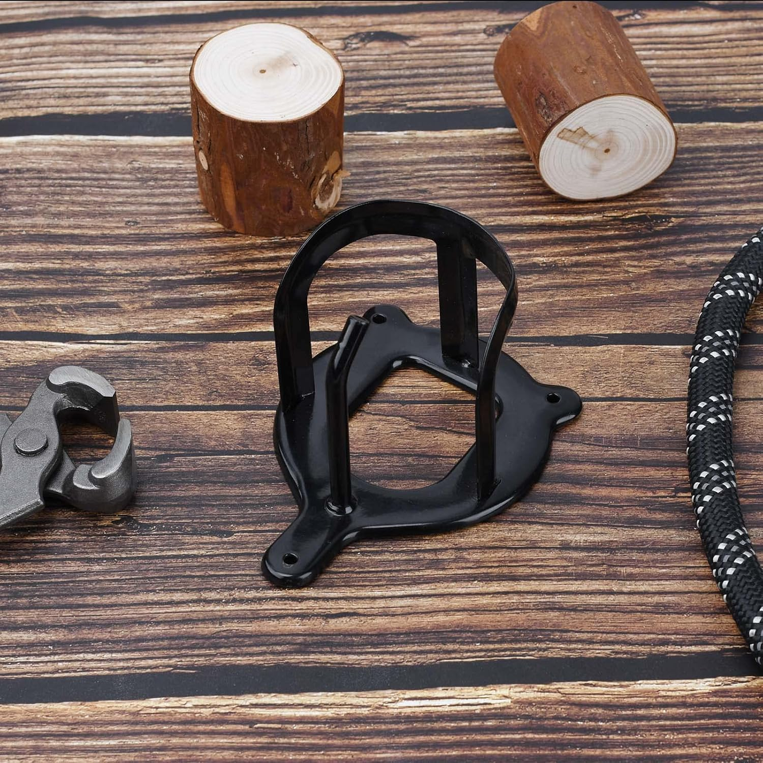 6 Counts Horse Bridle Rack Bracket Hooks Metal Halter Hanger with Tubes and Screws for Horse Barn Supplies, Black image number 2