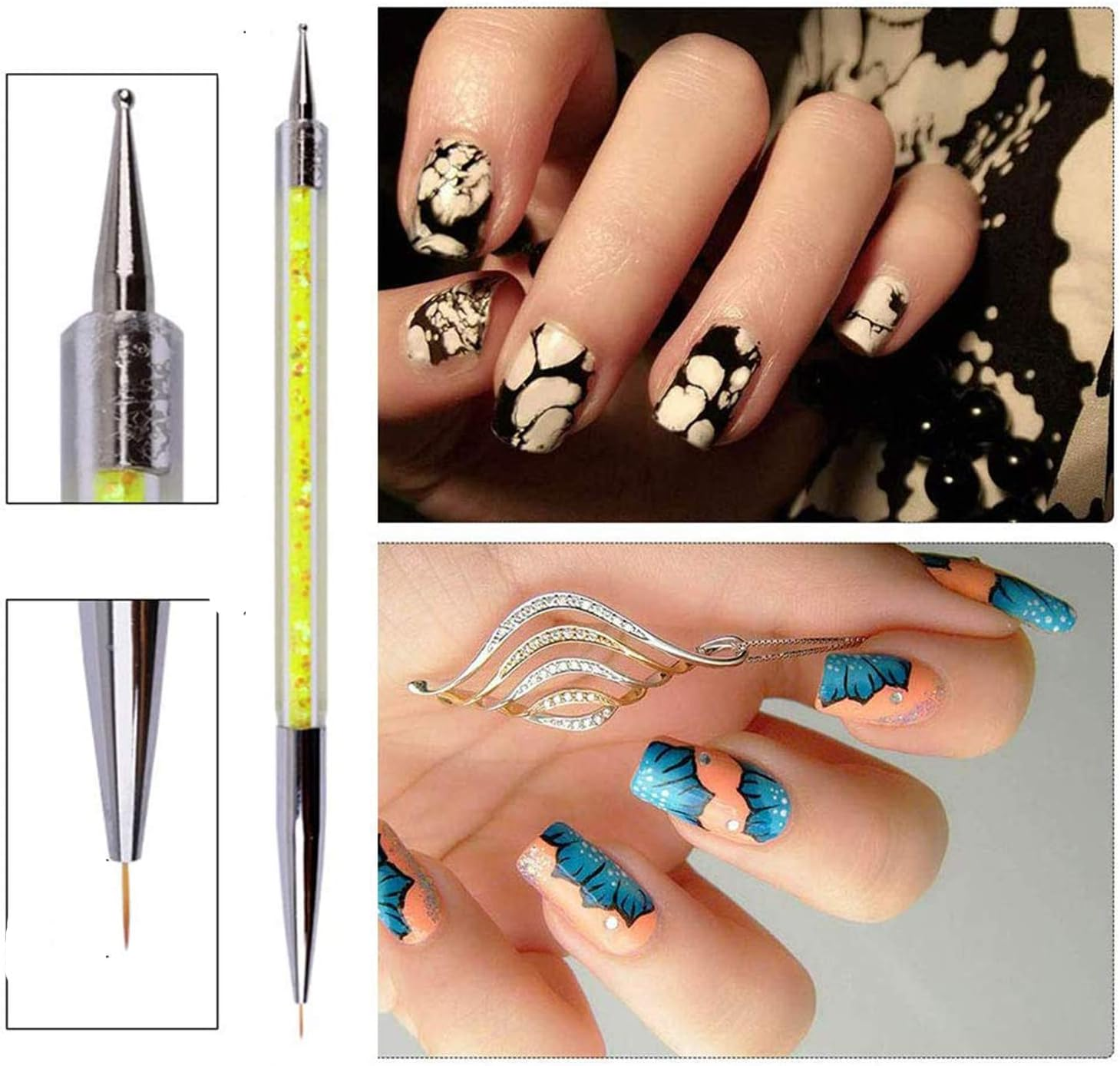 5 Pieces Nail Dotting Pen Nails Arts Pens Kit Liner Brushes image number 2
