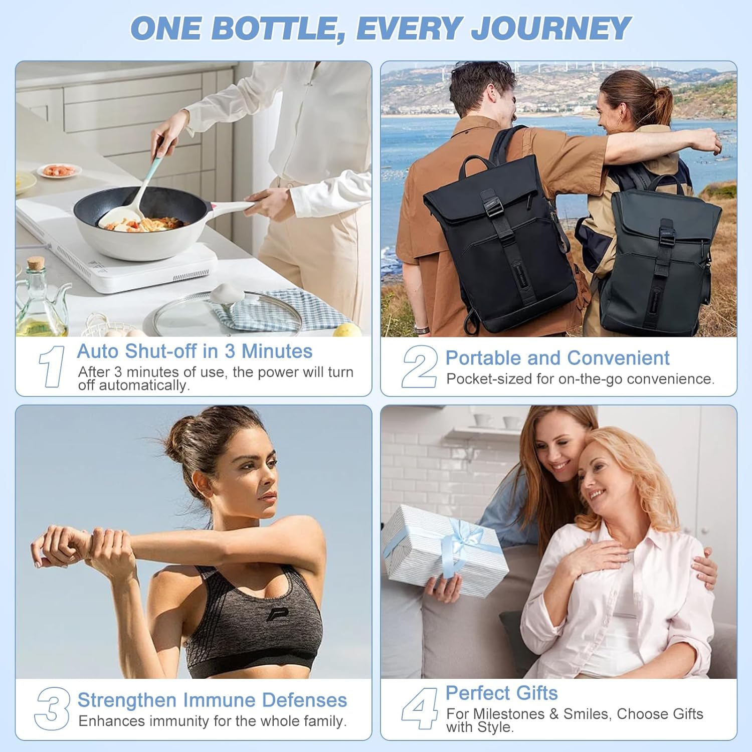 2025 New Hydrogen Water Bottle, Rechargeable Hydrogen-Rich Water Generator Machine with SPE PEM Technology,For Home Office Travel Fitness Drinking, Portable, Glass, Stainless Steel, 450Ml image number 4