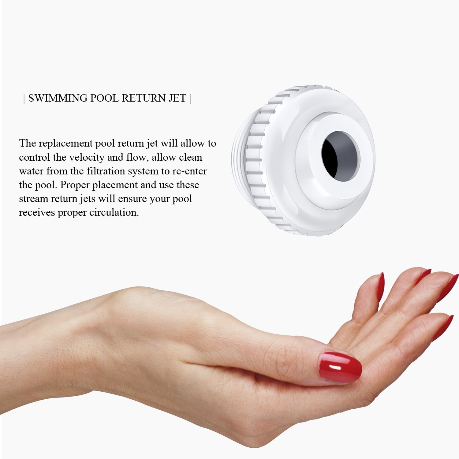 SP1419D 3/4 Inch Pool Jet Nozzles - Directional Flow Eyeball Inlet Swimming Pool Return Fittings with 1-1/2 Inch MIP Thread for Spa image number 2