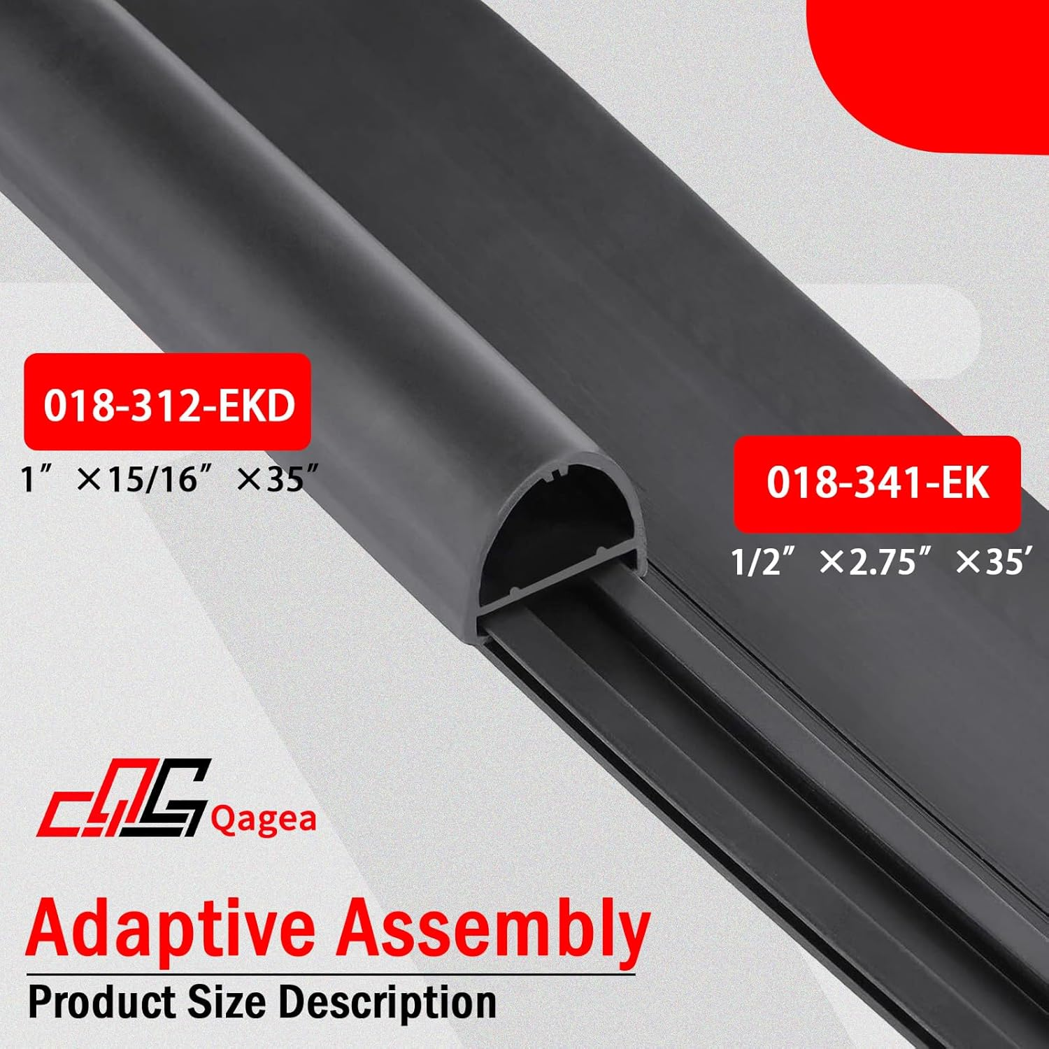 D-Seal RV Slide Out Seal 018-312-EKD RV D Seal Wiper Weather Stripping for Slides 1" X 15/16" X 35' Camper Slideout System Black Rubber image number 6