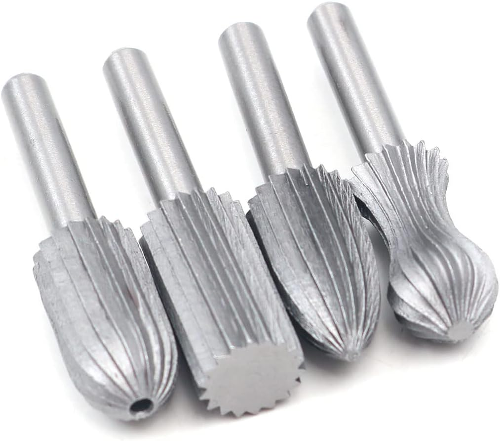 ZONADA 6Pcs in Set Rotary Cutting Burr Set Grinder Bit 6Mm round Carton Steel Shank Woodworking PVC Carving Tools image number 6