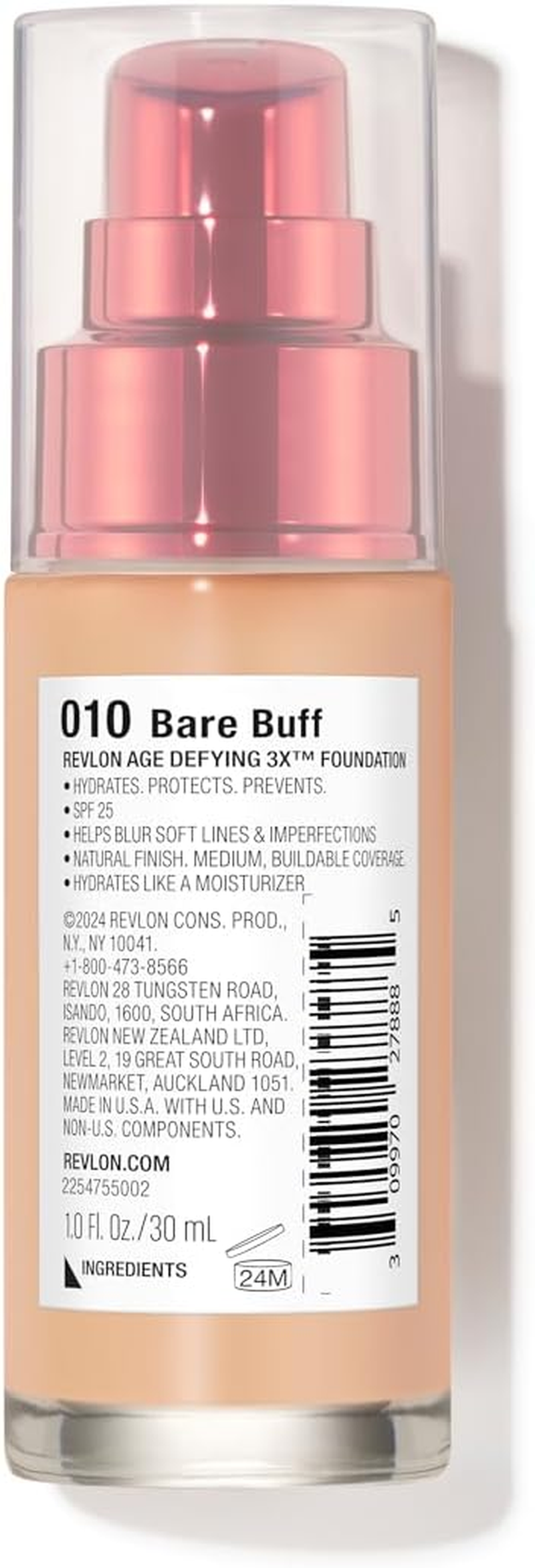 Revlon Age Defying 3X Foundation, Bare Buff, Medium Coverage, Natural Finish, SPF25, Anti-Aging, 30Ml image number 2