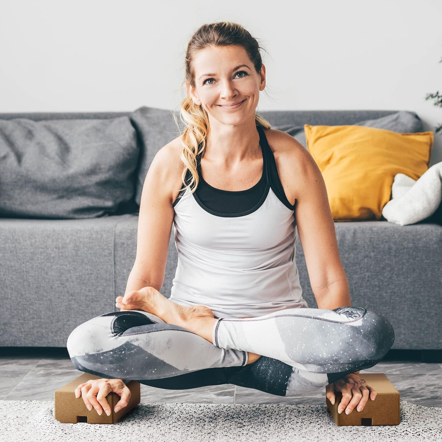 Kintex Cork Yoga Block, 2 in 1 Function, Pilates, Gymnastics, Fitness, Workout, Natural Cork, Lightweight and Durable image number 4