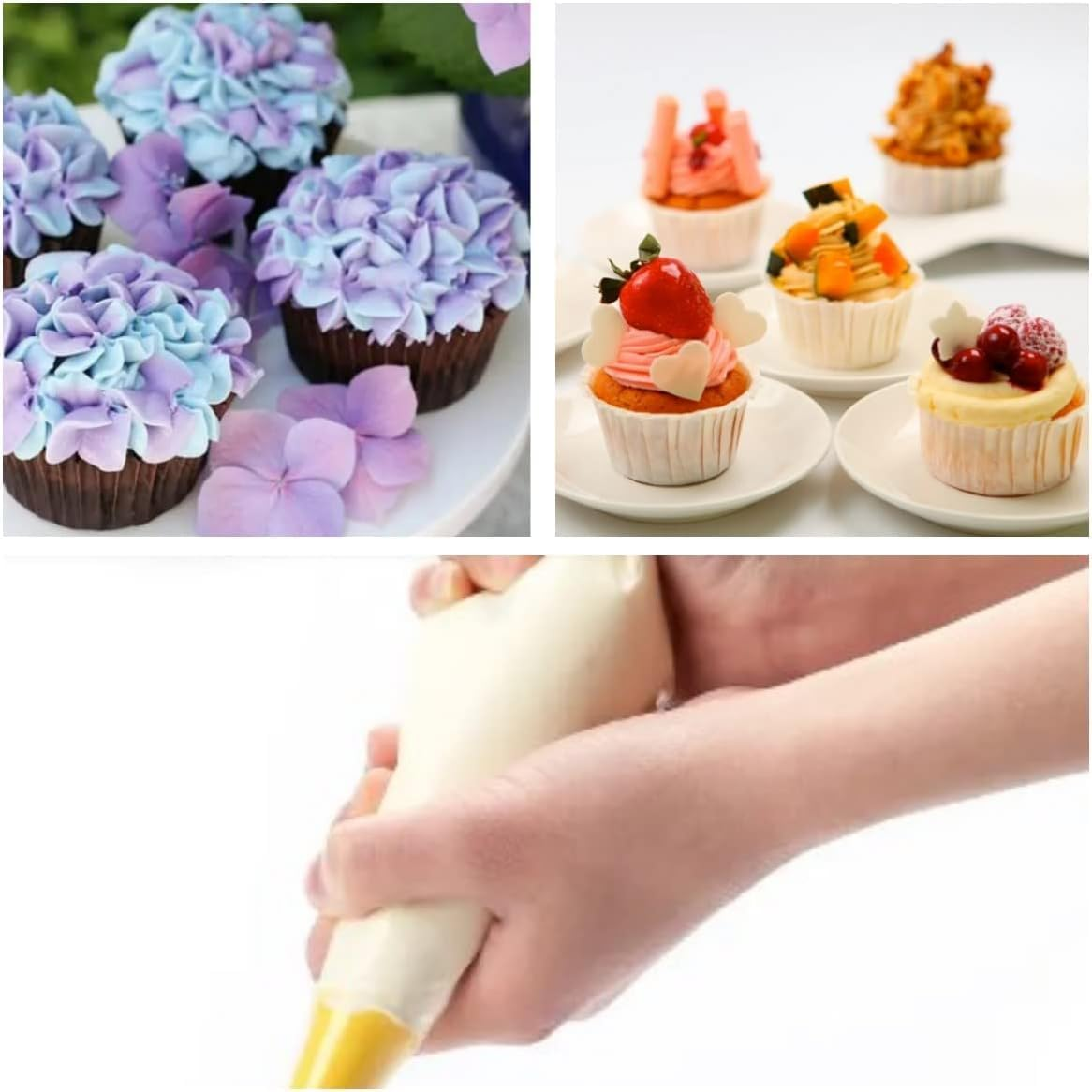 22 Inch Large Piping Bags, AMBESTAR 100 Pcs Big Tipless Clear Plastic Disposable Pastry Bags for Frosting Decorating Cake Cupcake Cookie, Pro Long Thick Pastry Bag Essential Baking Tools image number 6