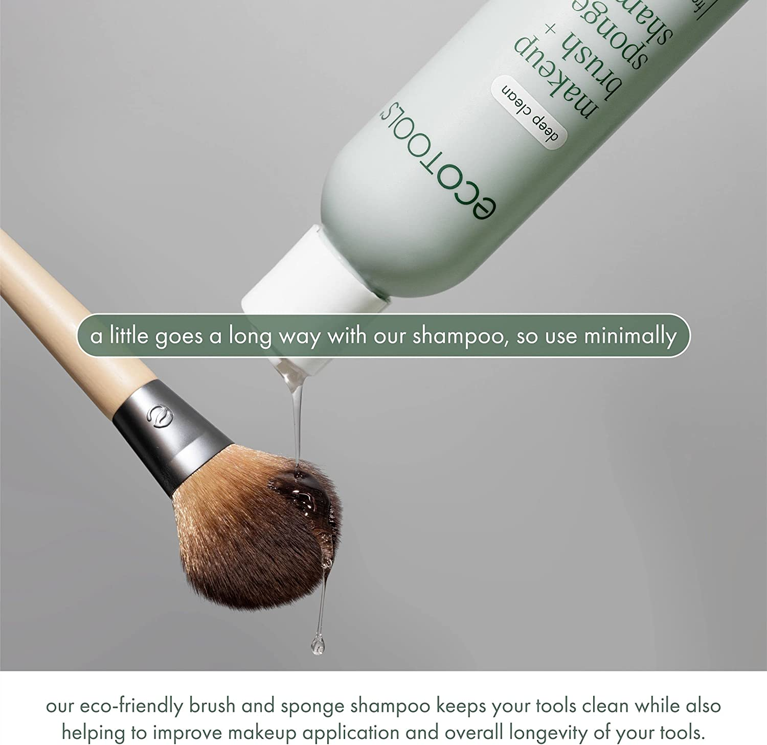 Ecotools XL Makeup Brush + Sponge Shampoo, Removes Makeup, Dirt, & Impurities from Makeup Brushes & Makeup Blending Sponges, Fragrance-Free, Vegan, & Cruelty-Free 16 Fl. Oz./473 Ml, 1 Count image number 5
