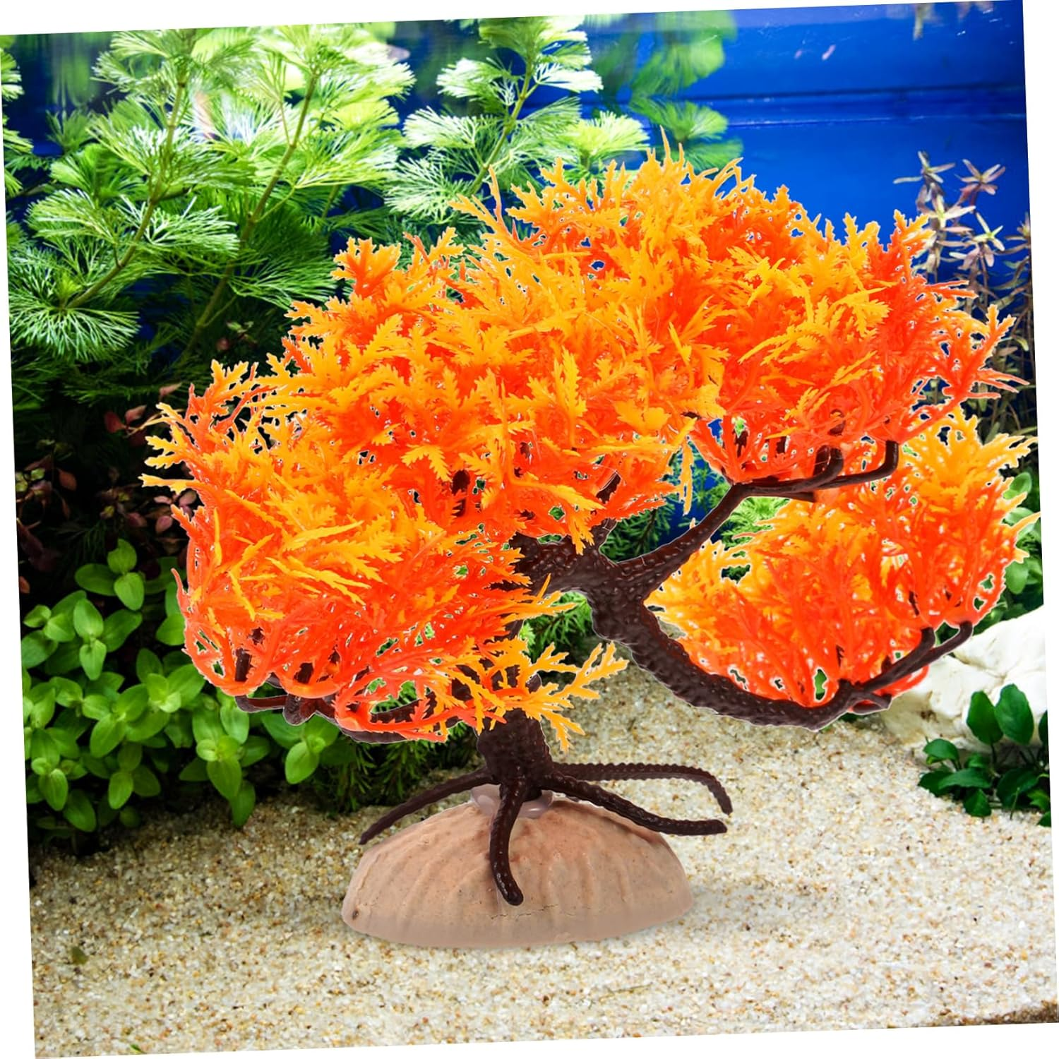 EXAOMBLE Artificial Pine Tree Model Aquarium Plants Decoration and Safe for Fish Tanks Lifelike Ornament for Enhanced Aquatic Environments image number 2
