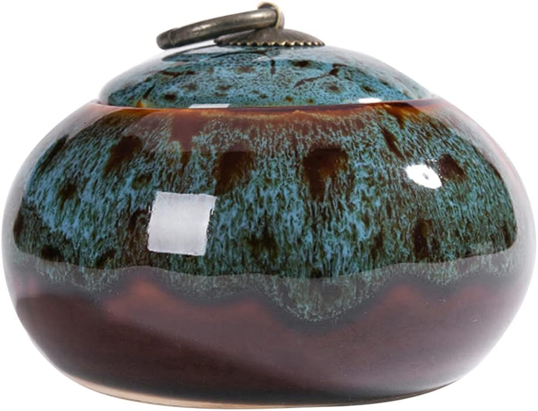 Ceramic Storage Jars, Exquisite Glaze Food Canisters for Kitchen Spice Storage,Tea Caddy Storage,Coffee Jar,Condiment Jar with Seald Lid (Red B)